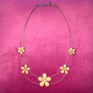 Coral Flower Statement Necklace